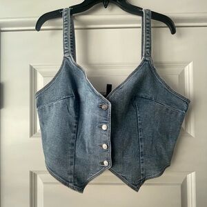 H&M cropped denim vest